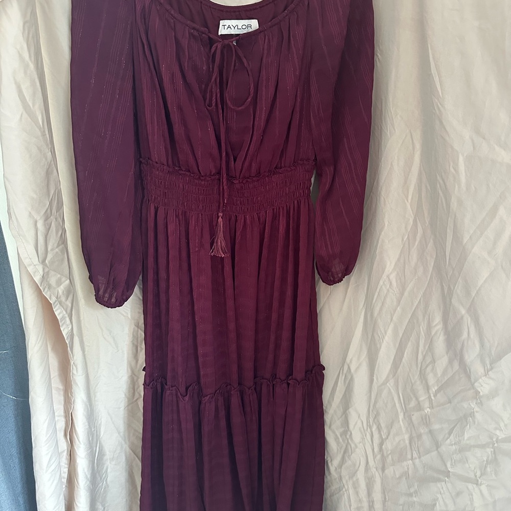 Maroon long sleeve dress